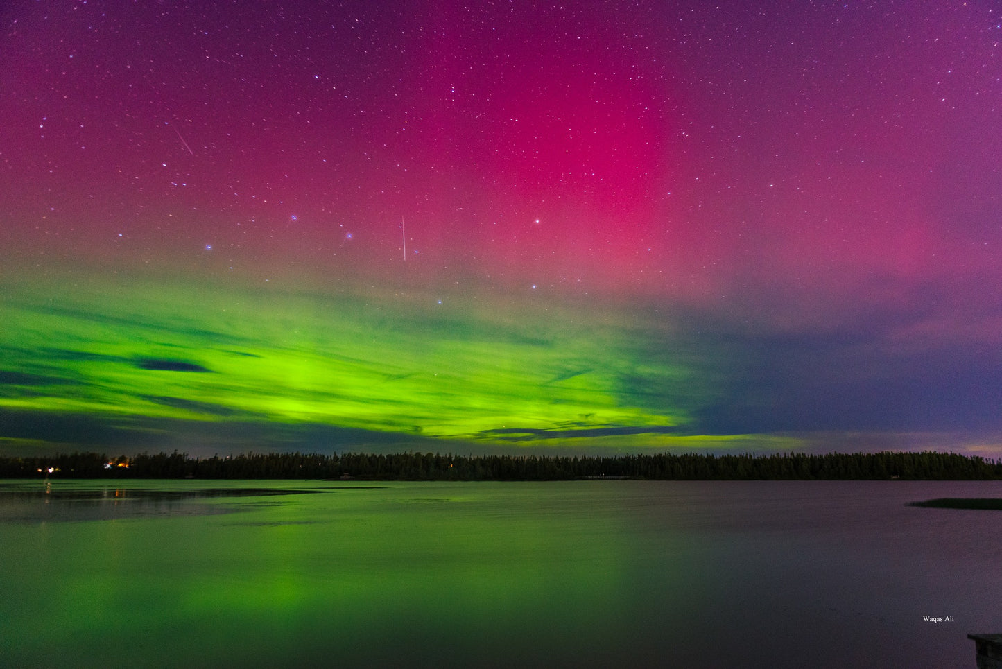 Northern lights dancing across the night sky, Gander-Newfoundland and Labrador, Canada