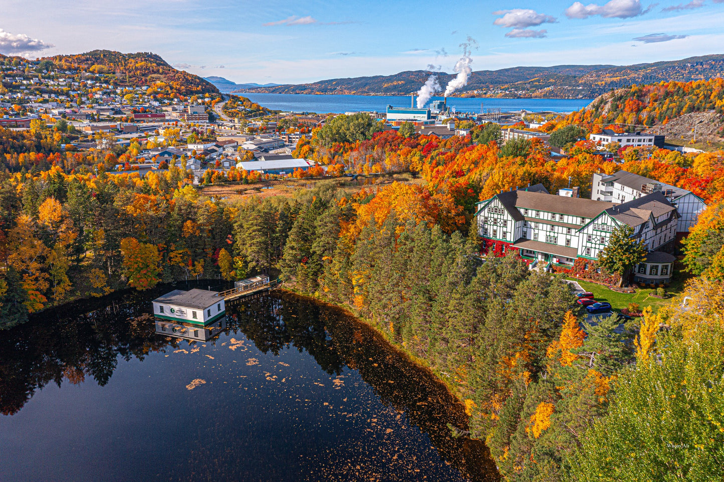 Golden hues surround the historic Glynmill Inn Corner Brook, Newfoundland, Canada